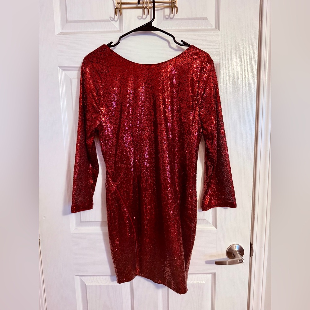 Tobi Mini Red Sequin Dress